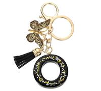 sourcing map Porte-clés lettre initiale en résine avec pendentif papillon mignon pour femme, porte-clés alphabet pour sac à main, sac à main