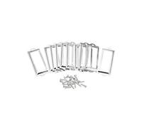 sourcing map- Porte-étiquette en métal pour tiroir - 10 pcs - ton argent 83x30mm