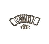 sourcing map- Porte-étiquette en métal pour tiroir - 10 pcs - Ton Bronze 70x33mm