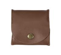 sourcing map Porte-monnaie en cuir rustique, petite pochette unisexe en cuir avec fermeture à pression et porte-monnaie, marron, Pochette à monnaie