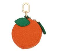 sourcing map Porte-monnaie orange en cuir avec fermeture éclair - Jolie breloque en forme de fruit pour femme et fille