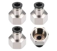 sourcing map Pression Connexion Tube Raccord Adaptateur 8mm Tube Diamètre Externe x 1/2"NPT Femelle Droit Pneumatique Connexion Connect Tuyau Raccord Argenté 4pcs