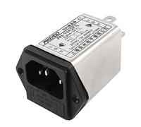 sourcing map Prise IEC C14 mâle sur Support fusible Power Line Filtre EMI AC250 V/10A