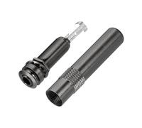 sourcing map Prise jack cylindrique filetée en métal pour guitares électriques, basses, instruments - 6,35 mm - Gris acier