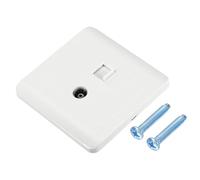 sourcing map Prise murale RJ45 CAT6 pour antenne TV avec vis M4 pour câble Ethernet domestique - 86 x 86 mm - Blanc