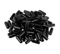 sourcing map Protecteur Filetage Vis 3.5mm ID Capuchon Extrémité Rond Noir Capuchon Tube100Pcs