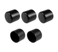 sourcing map Protecteur Filetage Vis 32mm ID Capuchon Extrémité Rond Noir Tuyau 5Pcs