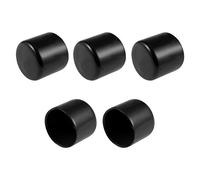 sourcing map Protecteur Filetage Vis 35mm ID Capuchon Extrémité Rond Noir Tuyau 5Pcs
