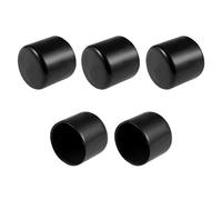 sourcing map Protecteur Filetage Vis 36mm ID Capuchon Extrémité Rond Noir Tuyau 5Pcs