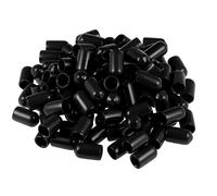 sourcing map Protecteur Filetage Vis 7.5mm ID Capuchon Extrémité Rond Noir Capuchon Tube100Pcs