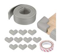 sourcing map Protection d'angle de 2 m x 8,9 cm avec 10 protections de coins pour meubles, table, porte d'armoire, gris