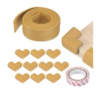 sourcing map Protection d'angle de 2 m x 8,9 cm avec 10 protections de coins pour meubles, table, porte d'armoire, couleur bois