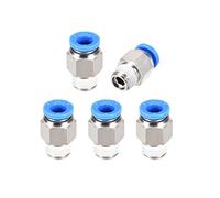 sourcing map PT1/8 Mâle Droit Filetage 6mm Pousser Connecteurs Rapide Aptes Argent 5Pcs