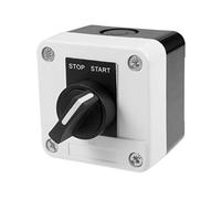 sourcing map Push Button Switch Station Mushroom Self Lock Select 2 Position 400V 10(6) A 68x68x76mm Noir Blanc