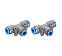 sourcing map Push to Connect Lot de 2 raccords de type T pour tube de connexion 10-8 mm OD Gris