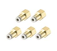 Sourcing map Push to Connect Raccords de tube 4 mm OD x 1/8 PT femelle droit droit raccord de tuyau Raccord de tuyau Doré 5 pièces