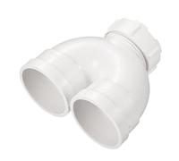 sourcing map PVC Eau Tuyau Forme U Coude Raccord 50mm ID Tube Plomberie Connecteur Adaptateur avec Vérification Trou, Blanc Paquet de 1