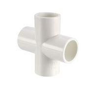 sourcing map PVC Raccord Tuyauterie 4Voies Croix 20mm Raccord Meuble PVC Blanc 6Pcs