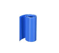 sourcing map PVC Thermorétractable Tube 110mm Plat Largeur Enveloppe pour Double Couche 18650 2 Mètre Bleu
