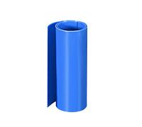 sourcing map PVC Thermorétractable Tube 180mm Plat Largeur Enveloppe pour Double Couche 18650 1 Mètre Bleu