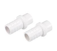 sourcing map PVC Tuyau Raccord 18mm Barbillon Diamètre Externe 20mm Embout Droit Tube Tuyau Connecteur Blanc paquet 2