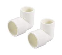 sourcing map PVC Tuyau Raccord 90 Degré Coude Programme 40 Blanc 25mm x 32mm Prise 2Pcs
