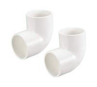 sourcing map PVC Tuyau Raccord 90 Degré Coude Programme 40 Blanc 50mm Prise 2Pcs