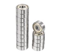 sourcing map R4AZZ Lot de 25 roulements à billes à rainure profonde - Roulements miniatures en acier chromé blindé Z2 pour machines d'ingénierie, 6,35 mm x 1,9 cm de diamètre extérieur x 9/32" de