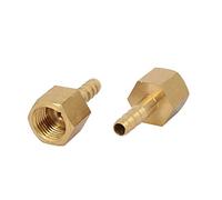 sourcing map Raccord Cannelé 1/4BSP Femelle Filetage 6mm Tuyau Barbillon Laiton Coupleur Connecteur 2pcs