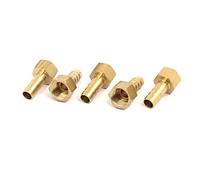 sourcing map Raccord Cannelé 1/4BSP Femelle Filetage 8mm Tuyau Barbillon Tube Raccord Coupleur Connecteur Adaptateur 5pcs