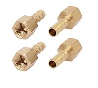 sourcing map Raccord Cannelé 1/8BSP Femelle Filetage 6mm Tuyau Barbillon Coupleur Connecteur Adaptateur 4pcs