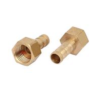 sourcing map Raccord Cannelé BSPP G1/4 Femelle Filetage 8mm Tuyau Barbillon Laiton Coupleur Connecteur 2pcs