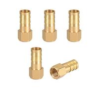 sourcing map Raccord Cannelé Laiton Tuyau Barbillon Connecteur 10mm Barbillon G1/8 Femelle Filetage Tuyau Adaptateur 5Pcs