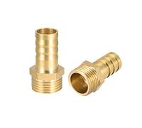 sourcing map Raccord Cannelé Laiton Tuyau Connecteur Adaptateur 12 mm Barbeléx3/8" G Mâle 2Pcs