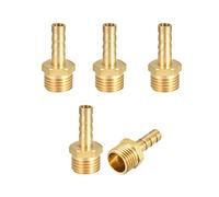 sourcing map Raccord Cannelé Laiton Tuyau Connecteur Adaptateur 6mm Barbeléx G1/4 Mâle 5pc