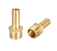 sourcing map Raccord Cannelé Laiton Tuyau Connecteur Adaptateur 8mm Barbeléx1/4" G Mâle 2pc