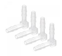 sourcing map Raccord cannelé Tuyau 5mm Barbelé Diamètre Plastique Coude Coupleur Rapide Connecteur Adaptateur Blanc Paquet 4