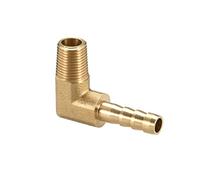 sourcing map Raccord Cannelé Tuyau Barbillon Laiton 90° Coude 6 mm Barbelé à 1/8 PT Mâle