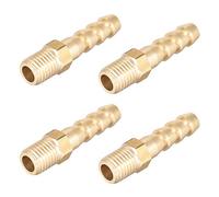 sourcing map Raccord Cannelé Tuyau Laiton Connecteur Métrique Mâle à Barbelé 6mm x M8 x 1 4Pcs