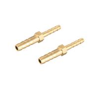 sourcing map Raccord Cannelé Tuyau Laiton Réducteur à Ardillon Droit Connecteur Coupleur Adaptateur Barb Tuyau ID 6mm x 4mm (2pcs)