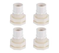 sourcing map Raccord Cloison G1/2 Femelle 1.12" Mâle Tube Adaptateur Raccord Cloison avec Silicone Joint et Tuyau Connecteur pour Réservoirs Eau PVC Blanc Paquet de 4
