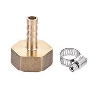 sourcing map Raccord de tuyau cannelé en laiton 8 mm x G3/4 femelle avec collier de serrage et rondelle