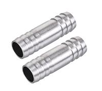 sourcing map Raccord de tuyau cannelé, Raccord Compresseur, 19 x 60 mm en acier inoxydable 304 poli, coupleur droit adaptateur connecteur rapide pour eau, carburant, air, huile, gaz - 2 pièces