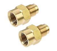 sourcing map Raccord de tuyau en laiton 1/2"-20 UNF mâle évasé vers 1/4NPT femelle, connecteur de tuyau adaptateur de tuyau, pour climatisation réfrigération, 2 pièces