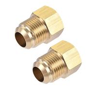 sourcing map Raccord de tuyau en laiton, 5/8 SAE Flare mâle 1/2 SAE filetage femelle, connecteur adaptateur de tube, pour climatisation réfrigération, 2 pièces