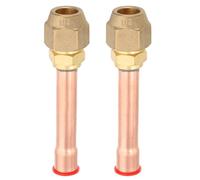 sourcing map Raccord de tuyau en laiton SAE 45 degrés, 2 connecteurs évasés mâles avec écrou en laiton et tube en cuivre pour climatiseur CVC réfrigération