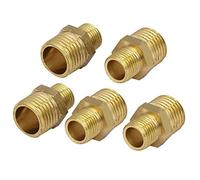 sourcing map Raccord Laiton 1/4BSP 1/8BSP mâle fil réduction hexagonale pour tuyau gaz eau 5pcs