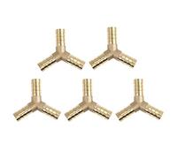 sourcing map Raccord Tuyau 10mm en Y Laiton Cannelé Connecteur 3 Voies Adaptateur Eau Huile Air 5pcs