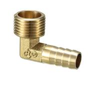sourcing map Raccord tuyau cannelé en laiton coudé à 90 degrés 12 mm barbelé x connecteur mâle 1/2 PT