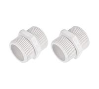 sourcing map Raccord Tuyau G1-1/4 Mâle Filetage Hexagonal Mamelon Tube Adaptateur Tuyau Connecteur pour Réservoirs Eau PVC Blanc Paquet de 2